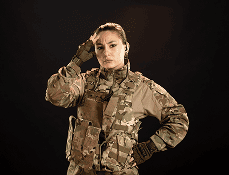 Close-up of tactical helmet and mouthguard